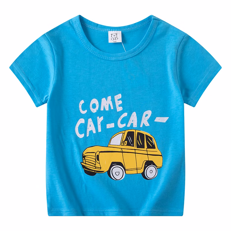 2024 Summer Children′s Short Sleeve T-Shirts Cartoon Animals Printed Cotton T Shirt Baby Boys Girls Tee Tops Kids Clothing