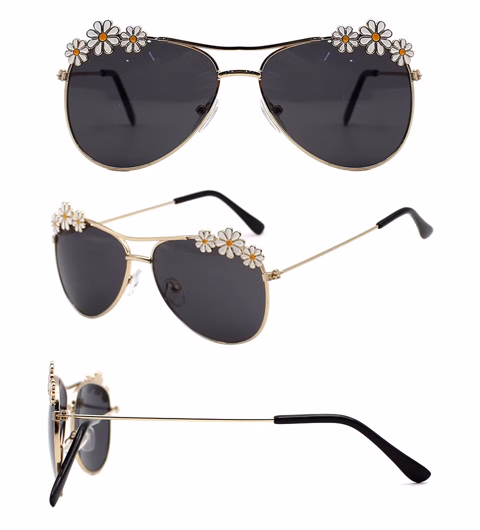 Popular Oval Frame Daisy Fashion Kids Sunglasses