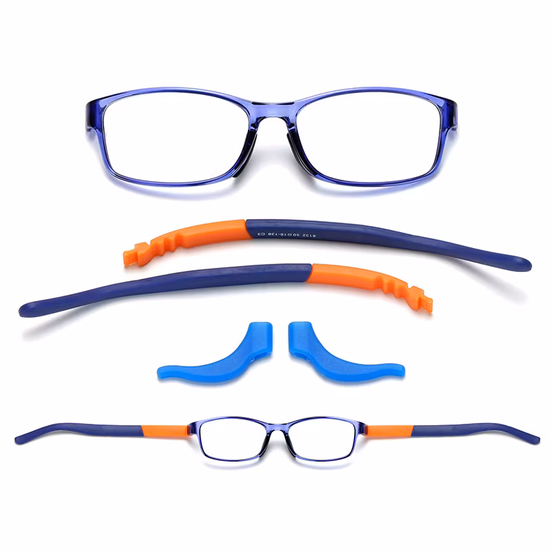 Lightweight Silicone Children Magnetic Spectacle Frame Elementary School Students Tr90 Two-Color Glasses Frame Box Can Be Equipped with Myopia