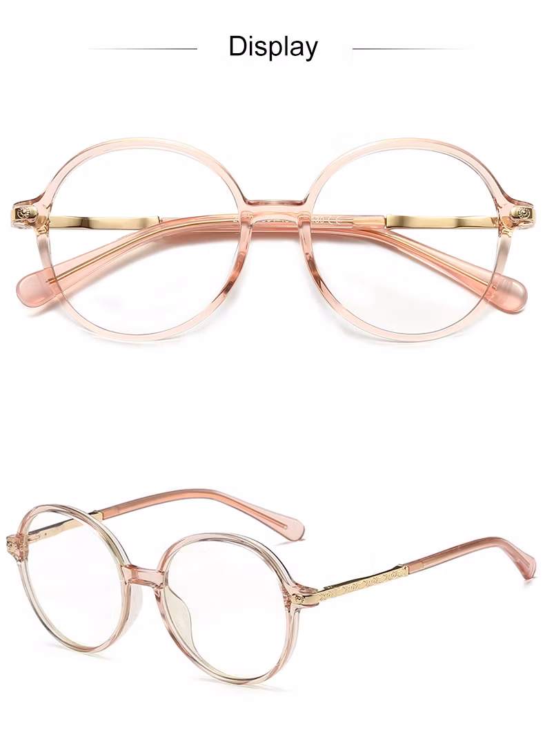 Round Shape Metal Temples Anti-Blue Light Lenses Stock Children Optical Frames