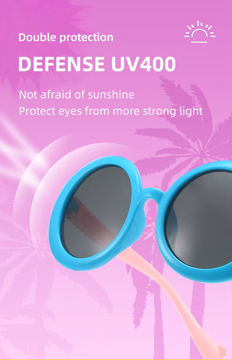 New Design Round Shape Baby Kids PC Plastic Sunglasses Sun Glasses in Stock
