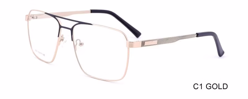 Trendy Glasses Frame Square Transparent Metal Eyeglasses Frame Clear Optical Glasses for Unisex