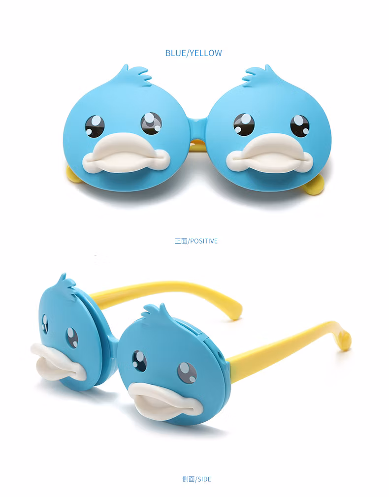 New Children′s Sunglasses UV Protection Cute Cartoon Baby Yellow Duck Sunglasses Girl Fashion Sunglasses Kid Wear