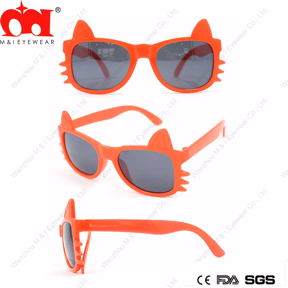 High-Quality Cat Face Shape Cute Kids Funny Plastic Eyewear Fashion Party Sunglasses (LT905064)