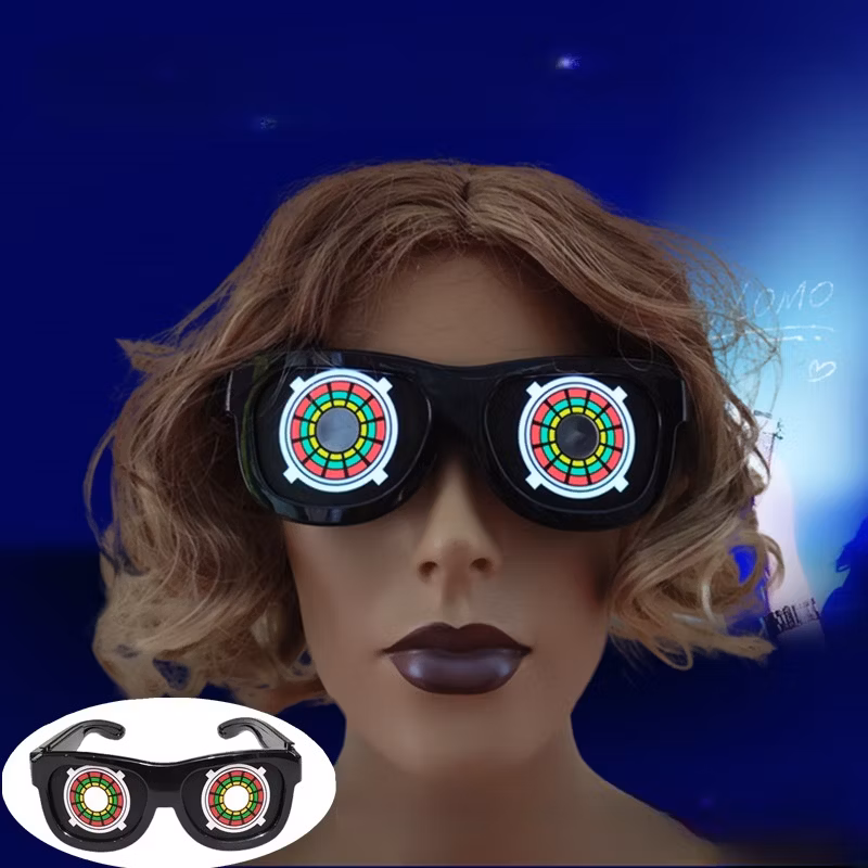 Italy Festival Novelty Christmas Flashing Glasses EL Glow LED Panel Flexible Glasses