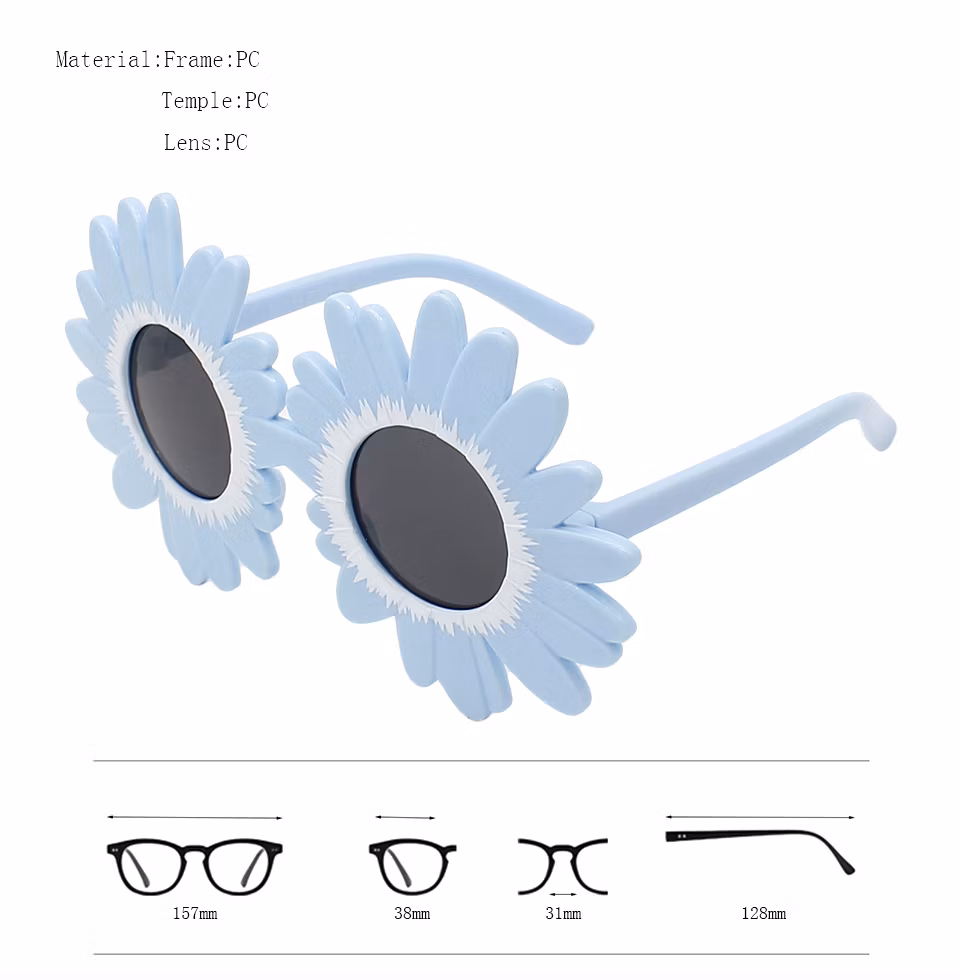Fashion Outdoor Party Sunflower Sun Glasses Designer Brand PC Polarized Kid′ S Sunglasses (LT21002)