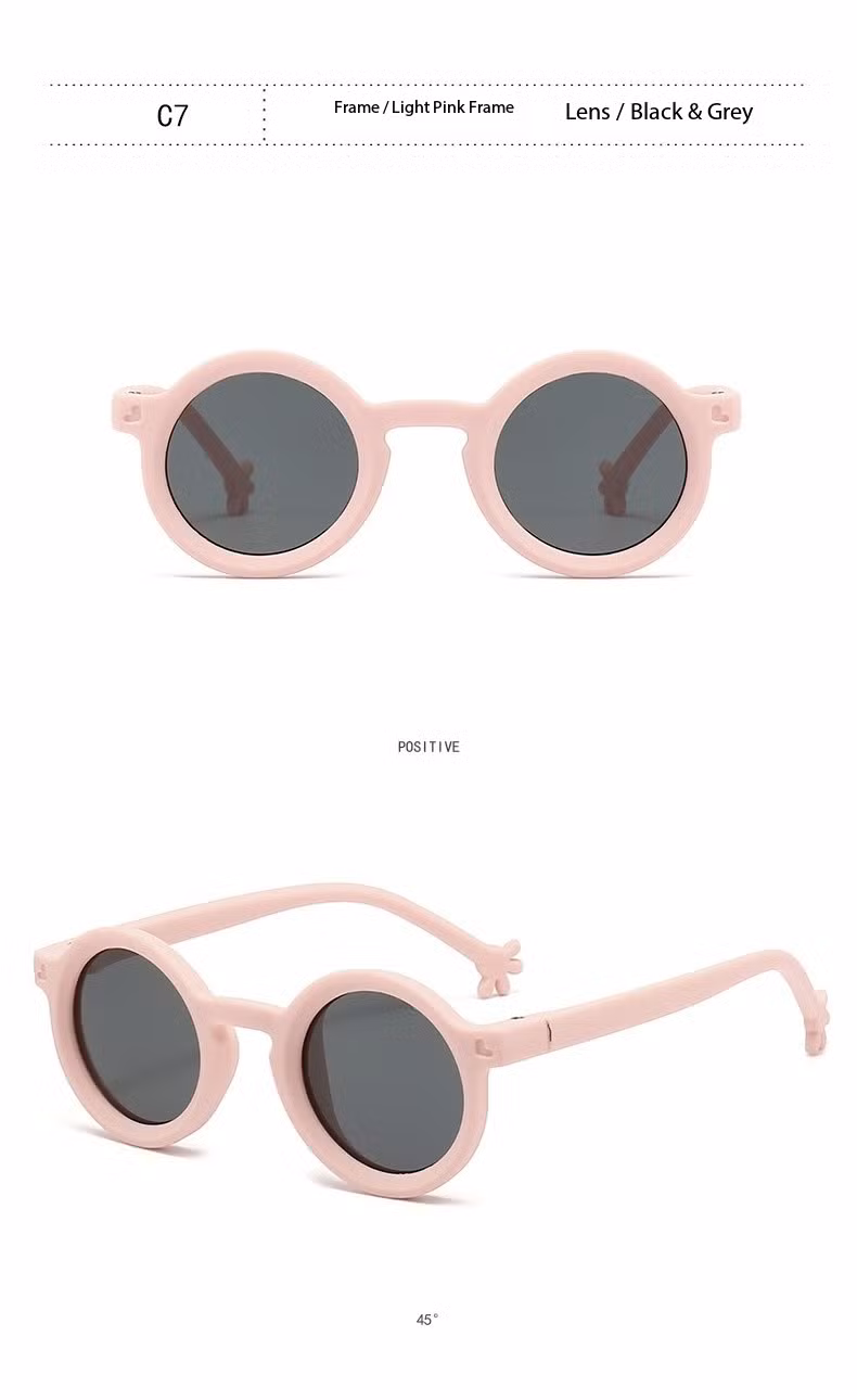 Flexbile Tpee Round Shape Kids Sunglasses with Polarized Lens Sunglasses