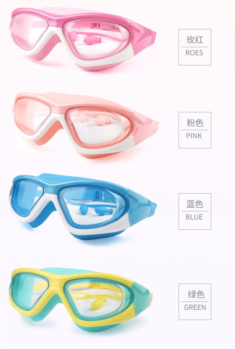 Swimming Supplies Sunglasses Eyewear Swimming Goggles Large Goggles for Kids Girls Boys Age 3-14 Years Old, Anti-Fog 100% UV Protection with Earplug