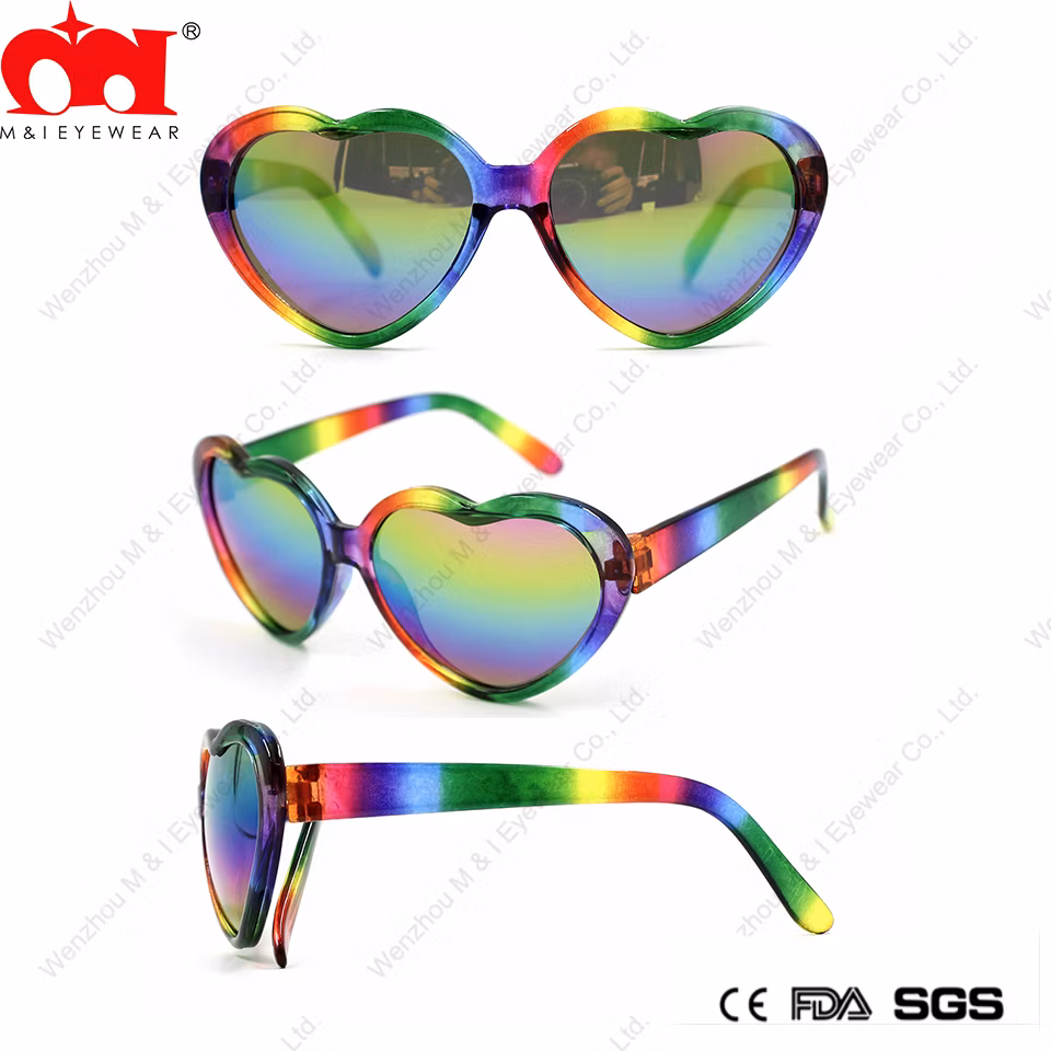 Heart-Shaped Rainbow Coating Lens Unique Funny Kids Sunglasses (LT906120)