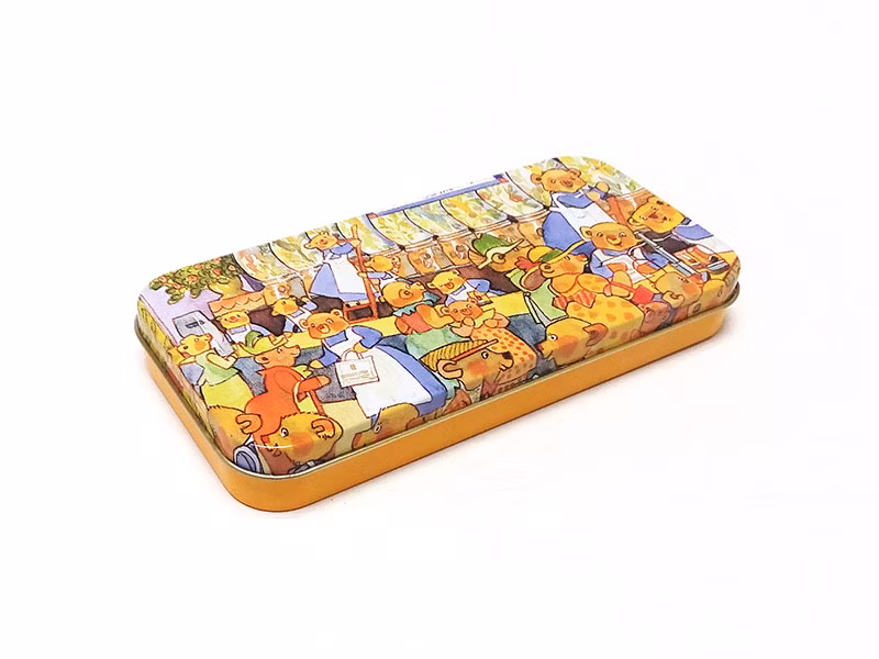 Rectangular Metal Tin Pencil Case, Kids Pencil Box for School