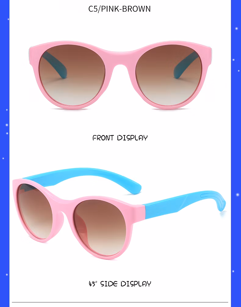 Custom Logo 2024 Sunglasses Plastic PC Children Sunglasses Unisex Elegant Boys and Girls Sunglasses