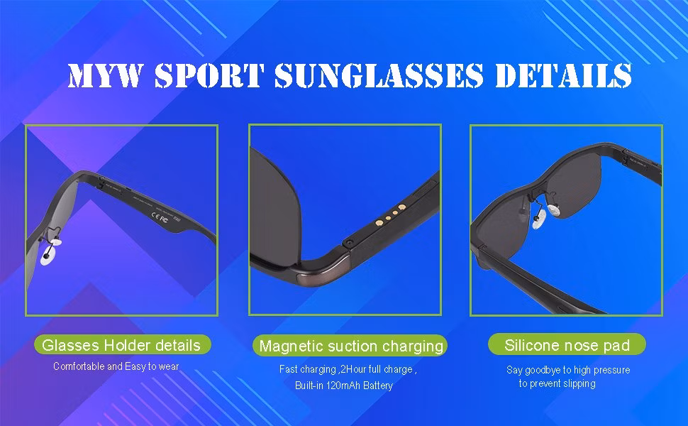 Wholesale Handsfree Calling and Music Bluetooth 5.0 Smart Glasses Sunglasses Eyeglasses for Outdoor