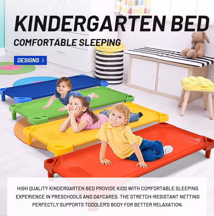 Znz Colorful Kindergarten Children Plastic Kids Bed Children Daycare Beds