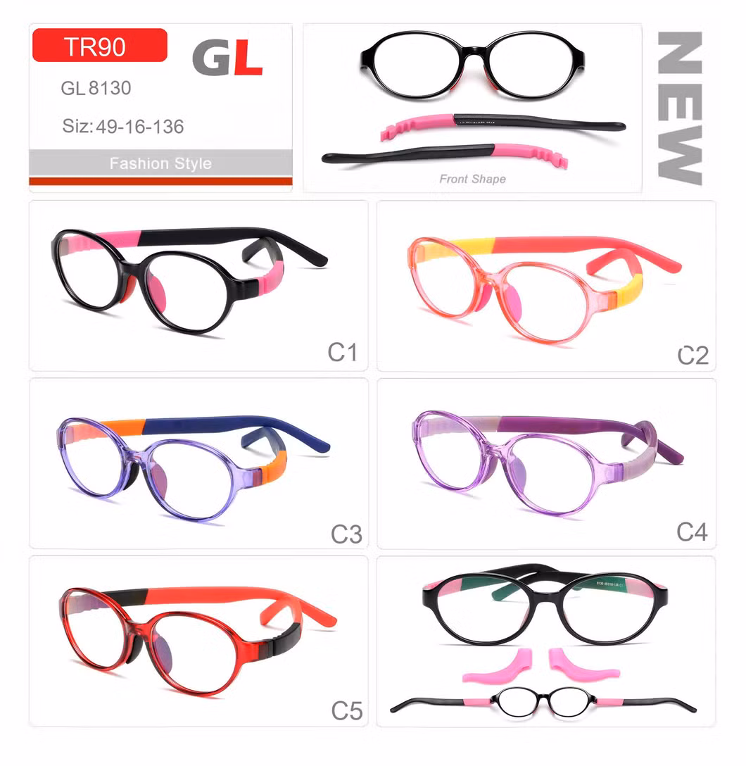 2023 Hot Selling Tr Silicone Kids Frame Student Glasses for Boy Girl