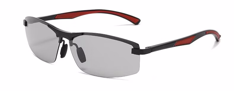 New Sports Aluminum Magnesium Polarized Sunglasses Smart Light-Sensitive Color-Changing Sunglasses