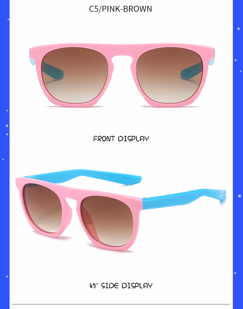 Latest Design High Quality Children′s Sunglasses Shades Square Glasses Fashion Kids Sunglasses Boy Girl Unisex PC UV400