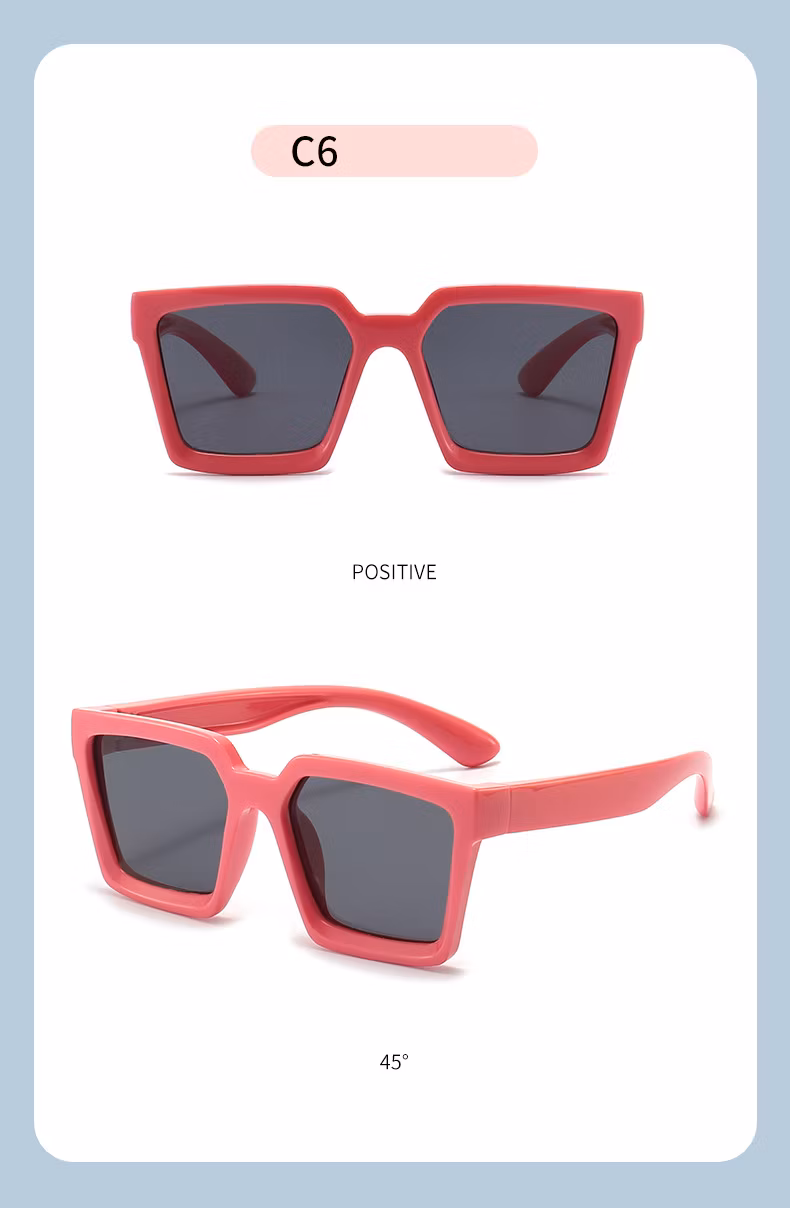 Square Tac Lens Flexible Tpee Soft Kids Sunglasses