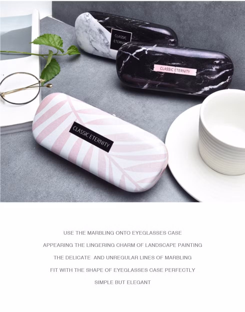 Simple, Classic Hard Optical Glasses Case; Personalized Protective Case for Myopic Glasses and Sunglasses