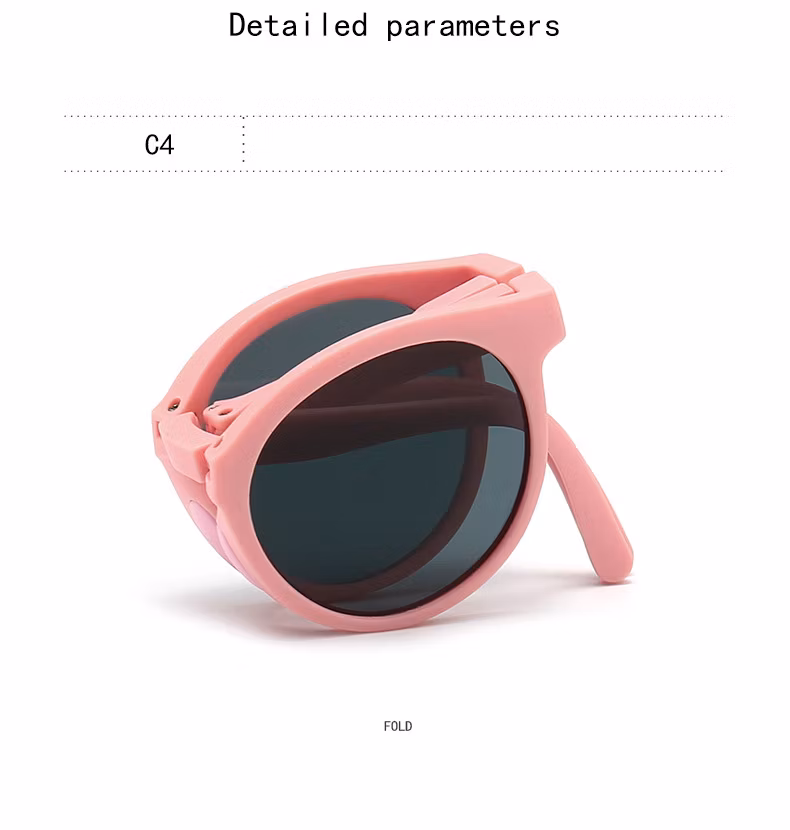 Round Shape Tpee Sunglasses with Tac Polarized Lens Foldable Sunglasses