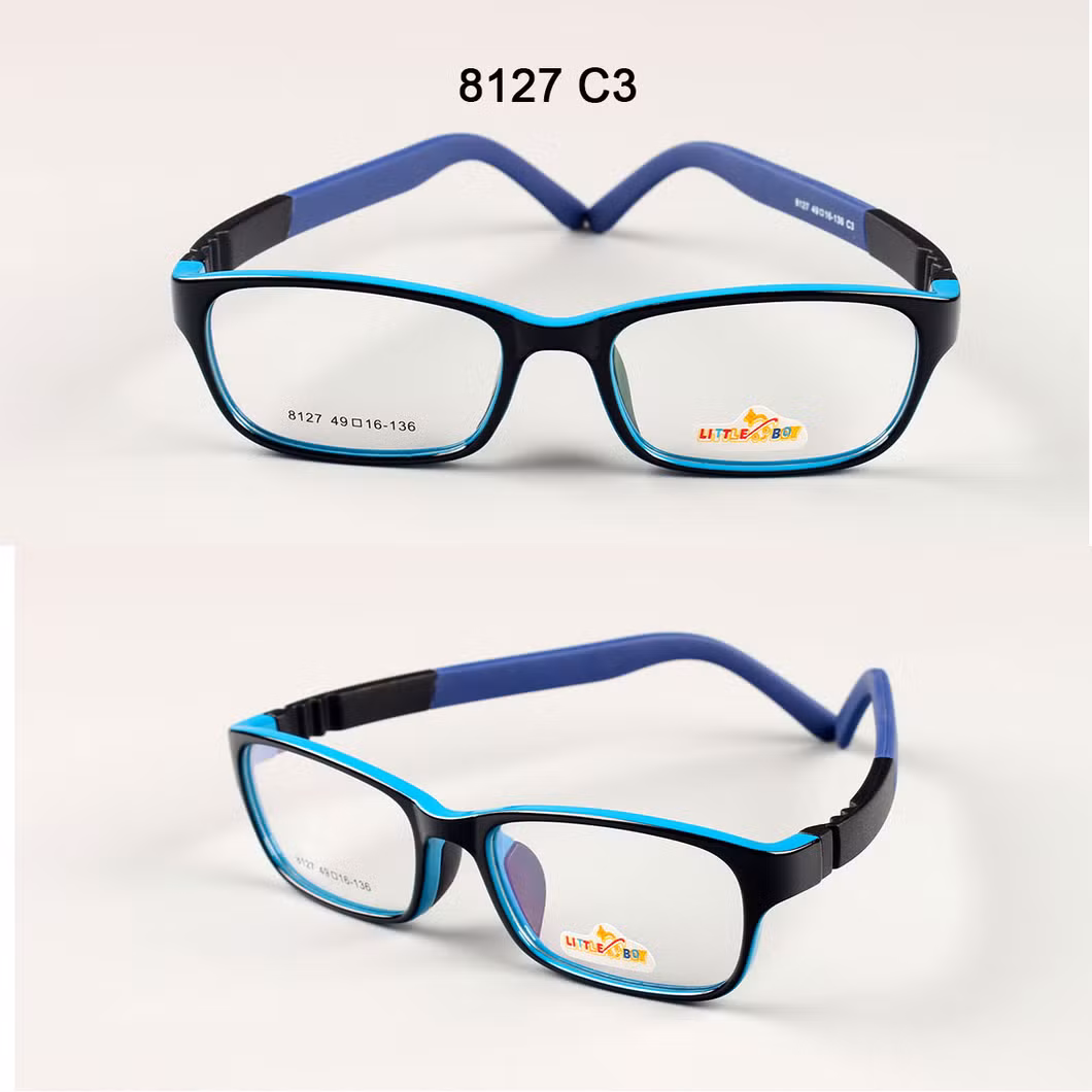 Children′s Glasses Frame Environmental Protection Silicone Ultra-Light Soft Flat Lens, Non-Slip Foot Cover Optical Frame