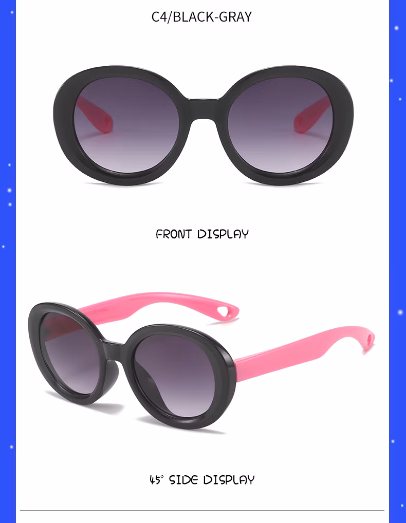Cute Baby UV Children Round Shape Cool Unisex Kids PC Plastic Sunglasses
