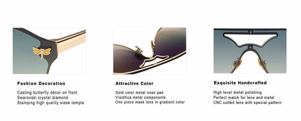 Customerized Fashion Metal Sunglasses Unisex UV400 Glass Lens