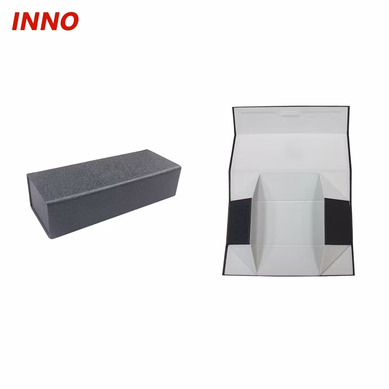 Inno-T219 Business Style Solid Color Handmade Folding Glasses Box PU/PVC Leather Optical Frame Case Sunglasses Storage Environmental Friendly