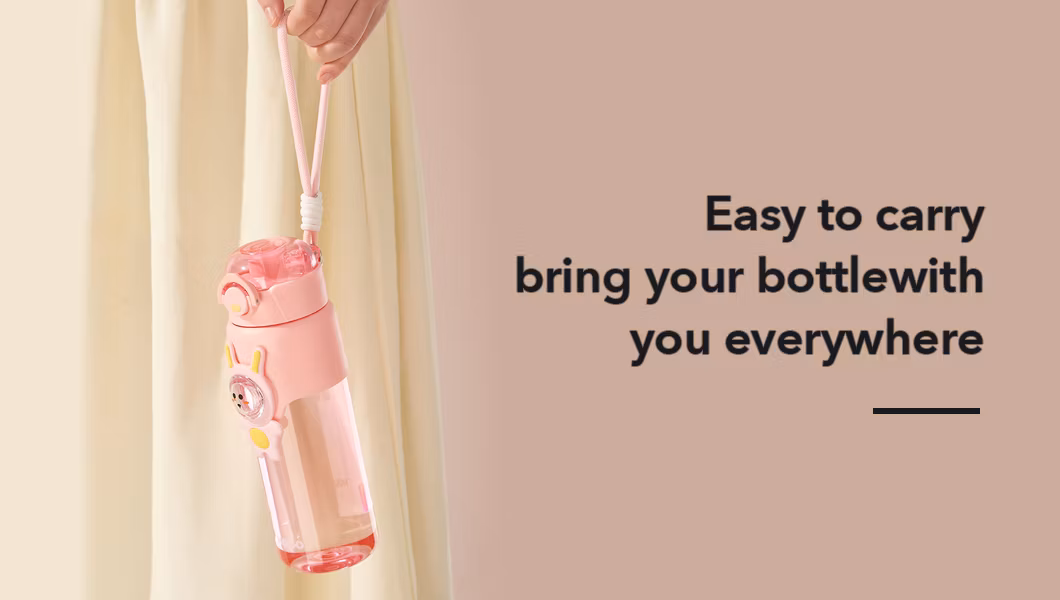 Cute 2024 Summer Kids Plastic Straw Water Bottle for Students