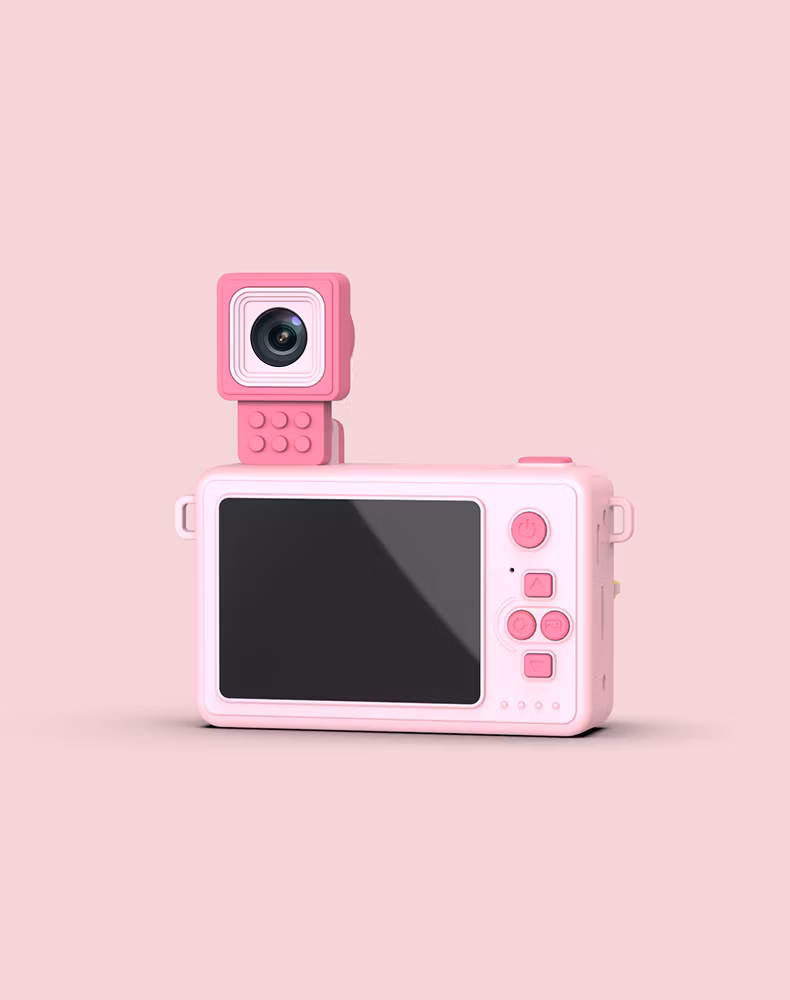 2024 Kids Toys Dual Flip Lens with 4800W Kids Mini Camera Building Block Cartoon Children Camera Adorable Toy Kids Selfie Digital Camera