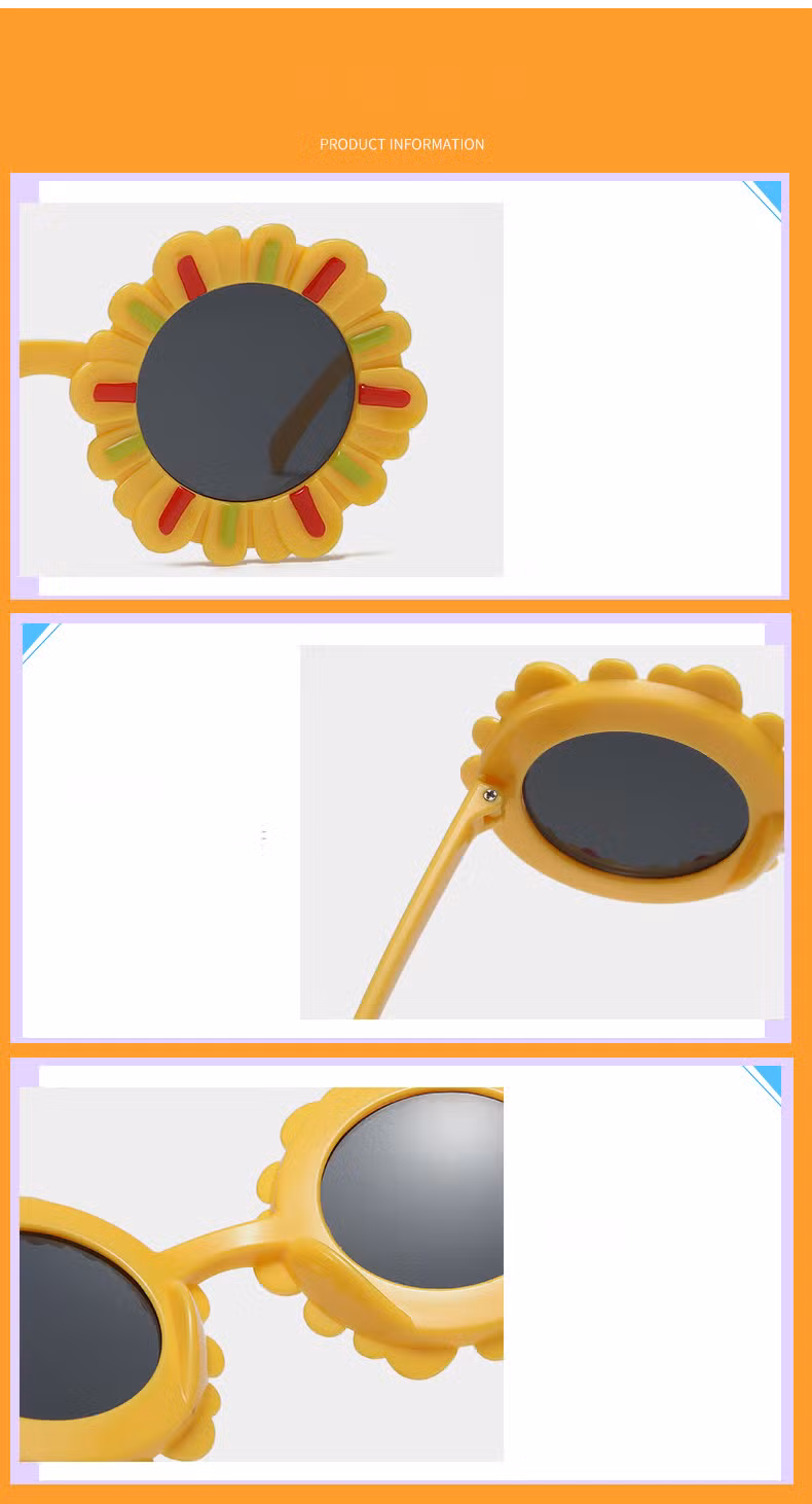 Cartoon Cartoon Sunflower Sunglasses for Children UV Protective Flower Sunglasses for Babies Sun Protection Glasses