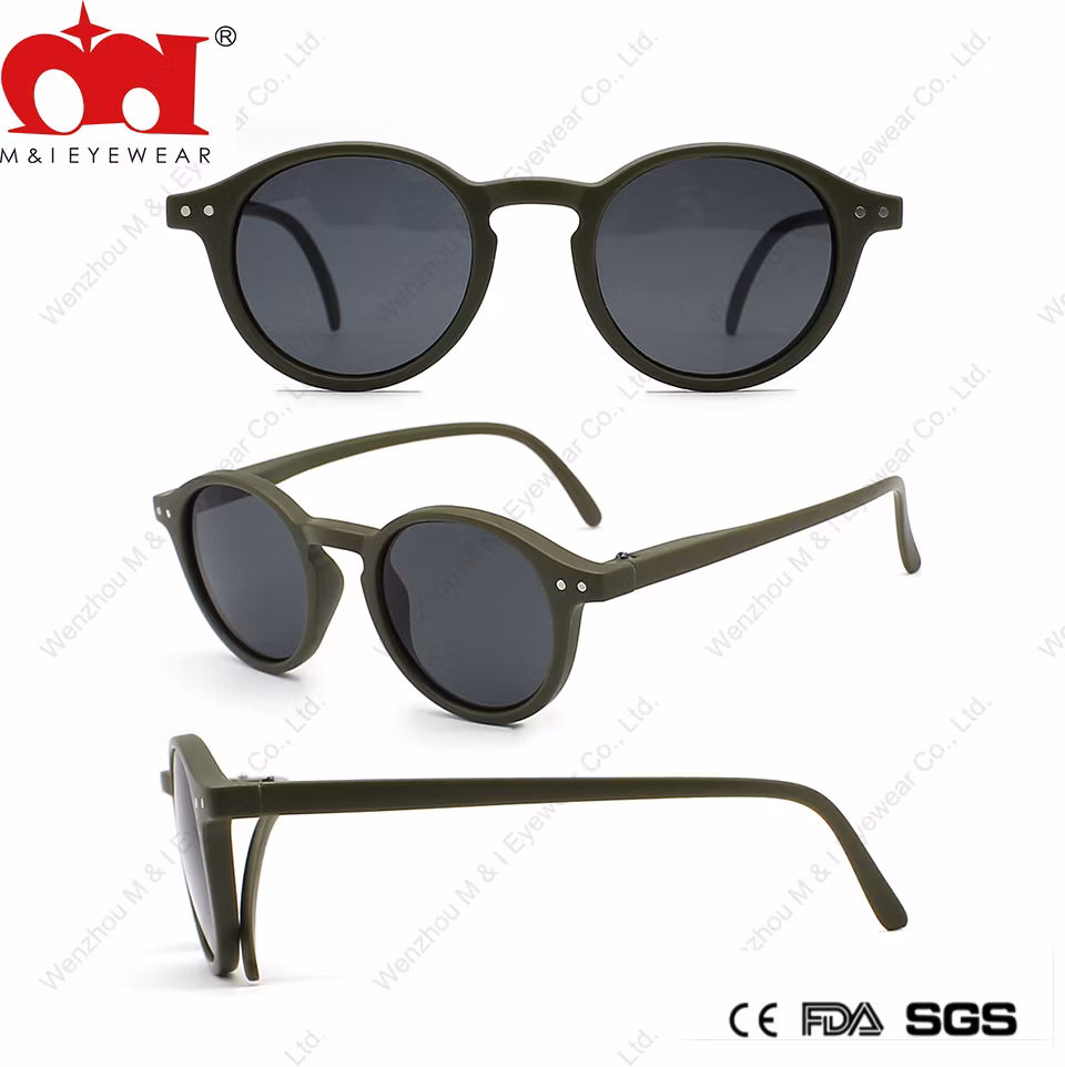 Oval-Shaped Spring Hinge Antiskid Hypoallergenic Kids Sunglasses (WS21005B)