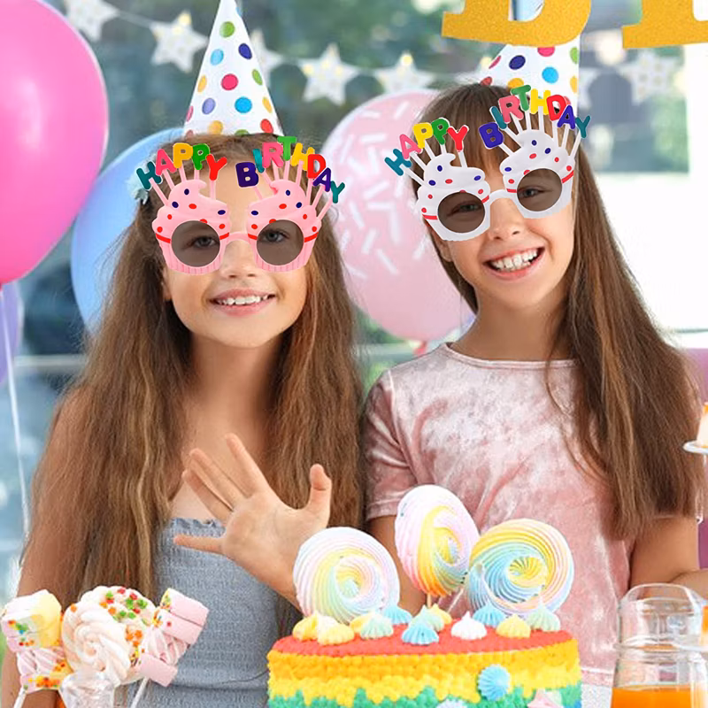 Sweet Cream Birthday Cake Glasses Festival Sun Glasses Happy Birthday Party Promotional Gift Toys Novel Kids Sunglasses