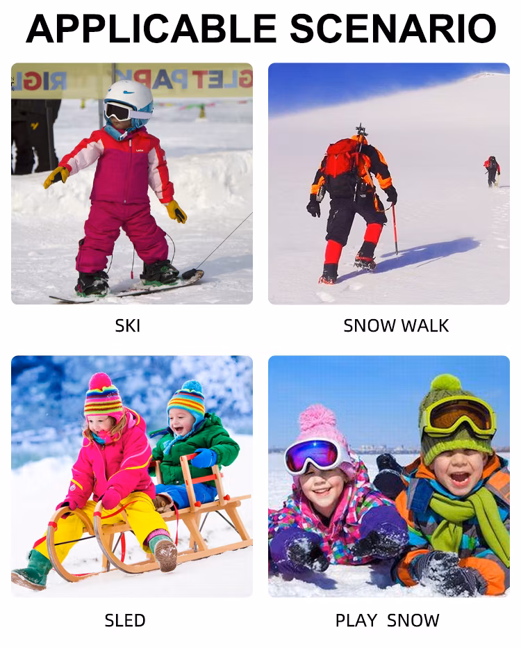 Flexible TPU Frame Anti Fog Lens Children Style Snow Skiing Goggles OEM ODM Outdoor Winter Sport Sled Glasses