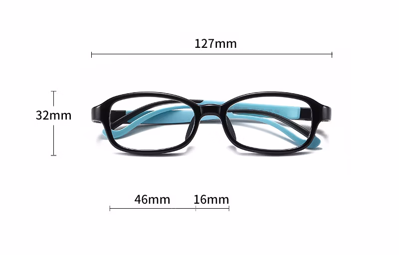 2021 New Children′ S Anti-Blue Light Glasses Boys and Girls Flat Mirror Super Elastic Silicone Temples Can Be Equipped with Myopia