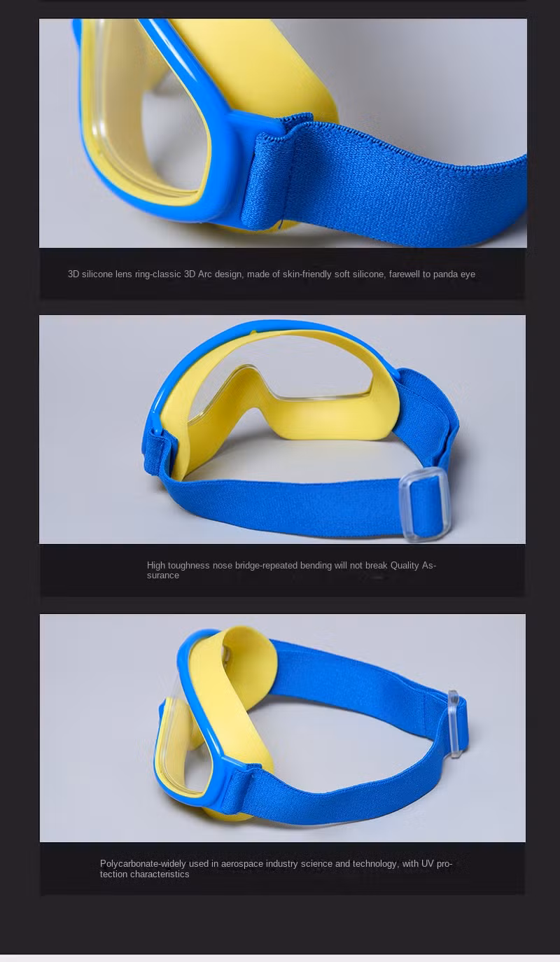 Children′s Big Frame New Cloth Head Wear Silicone Anti-Fog Swimming Glasses