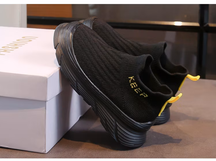 Autumn Winter Non Slip Sneaker Outsole Boys Casual Shoes Elastic Band Suede Leather Ankle Boot for Kids Sock Shoes