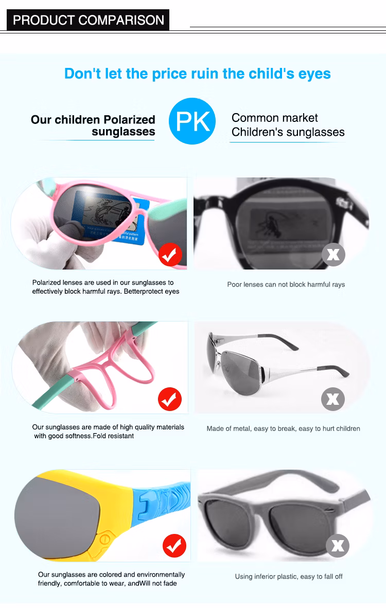 Custom Mirror 100% Polarized Lenses Kid Sport Sunglasses for Cycling