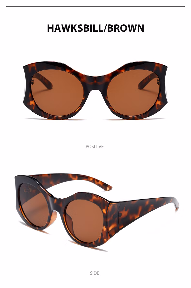 Cat Eye Round Frame Fashion Amazon UV Protection Sunglasses for Men and Women