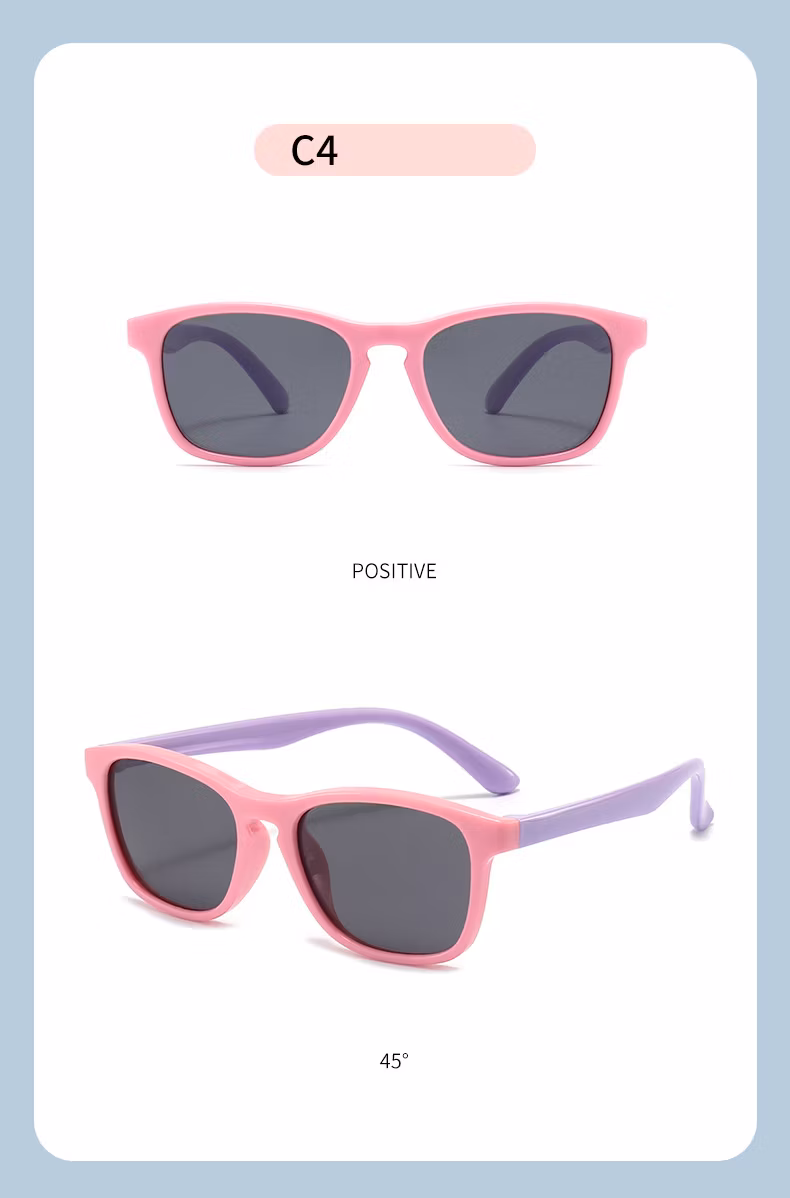 Classic Unisex Boys Girls Square UV400 Fashion Kids Polarized Tpee Sunglasses