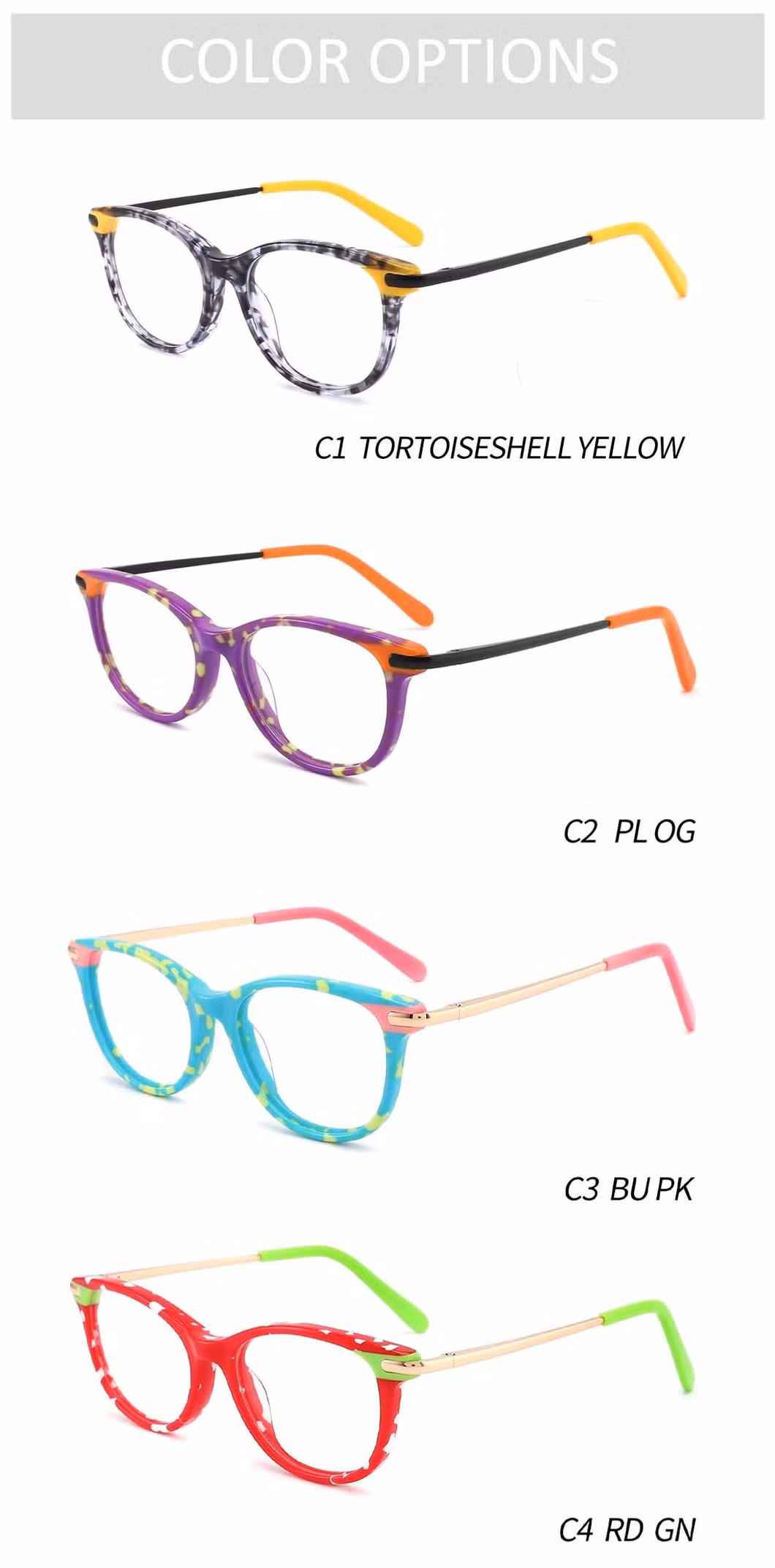 Gd Comfortable Fashion Design Acetate Optical Frames Sunglasses Kids Eyewear Flexible Light Eyewear Kids Sunglasses