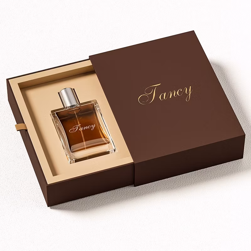 Custom Logo Luxury Sliding Cover Rigid Cardboard Paper Packaging Gift Small Drawer Box with Ribbon for Jewelry Candle Cosmetics Sunglasses Packaging Box