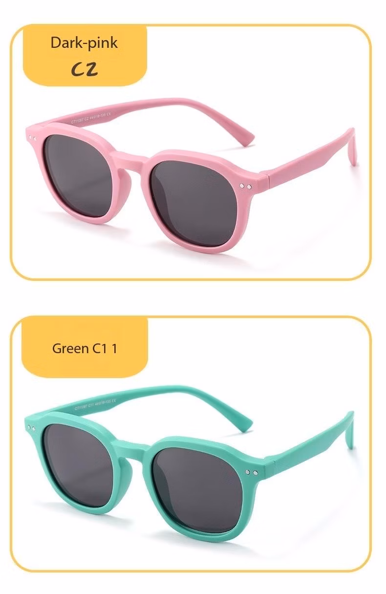 Classic Unisex Boys Girls Square UV400 Fashion Kids Polarized Tpee Sunglasses