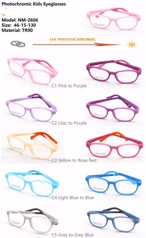 New Designer Tr90 Eyewear Kids Photochromic Glasses Eyeglasses Frame Child Eye Optical Frames