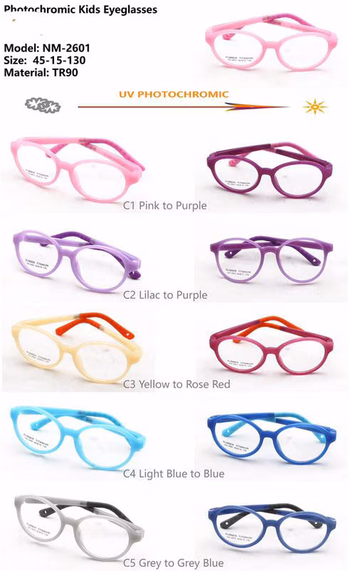 New Designer Tr90 Eyewear Kids Photochromic Glasses Eyeglasses Frame Child Eye Optical Frames