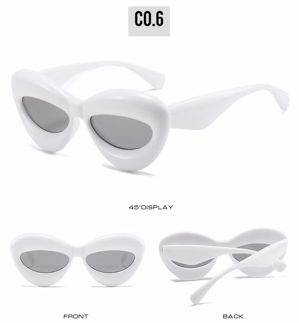 2024 OEM New Arrival High Quality Full Rim PC Cat Eye Frame Fashion Unisex Sunglasses with 100% UV400 Lenses