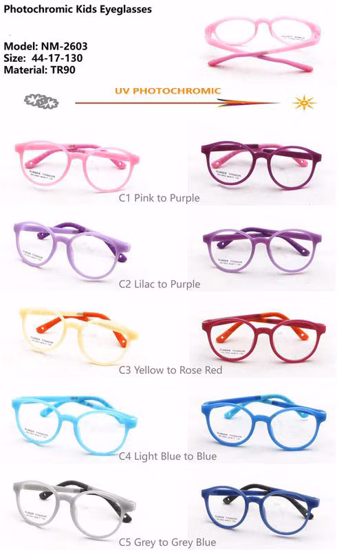 New Designer Tr90 Eyewear Kids Photochromic Glasses Eyeglasses Frame Child Eye Optical Frames