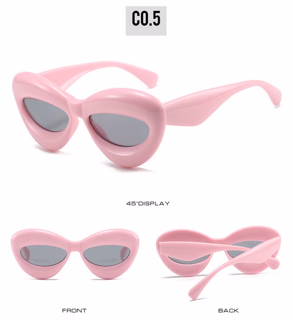 2024 OEM New Arrival High Quality Full Rim PC Cat Eye Frame Fashion Unisex Sunglasses with 100% UV400 Lenses