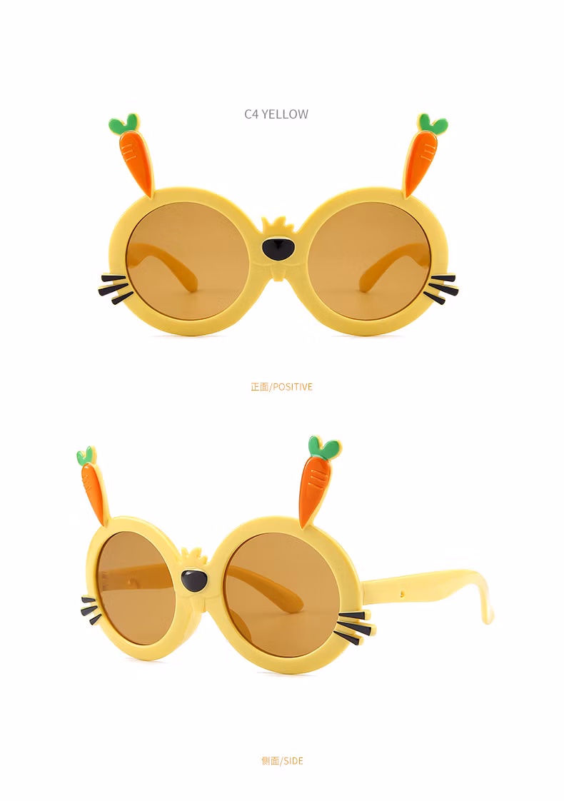 New Children′s Sunglasses Fashion Cartoon Rabbit Radish Style Sunglasses Outdoor UV Protection Sunshade Glasses
