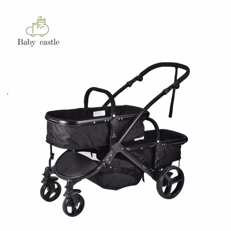 2024 New Model Folding Aluminum Double Twins Stroller Kids Children Baby Stroller Pram Practical