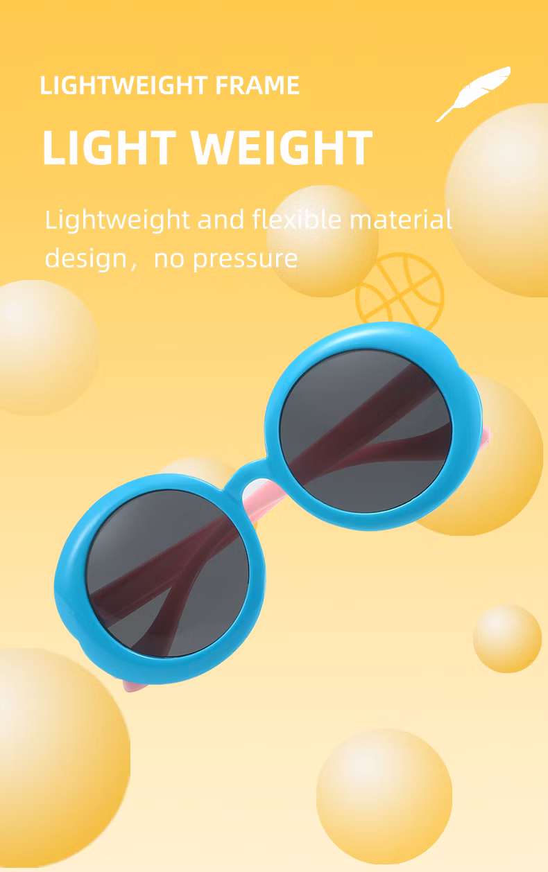 New Design Round Shape Baby Kids PC Plastic Sunglasses Sun Glasses in Stock